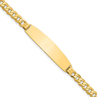 14K Curb Link Rounded ID Bracelet-LID109-7