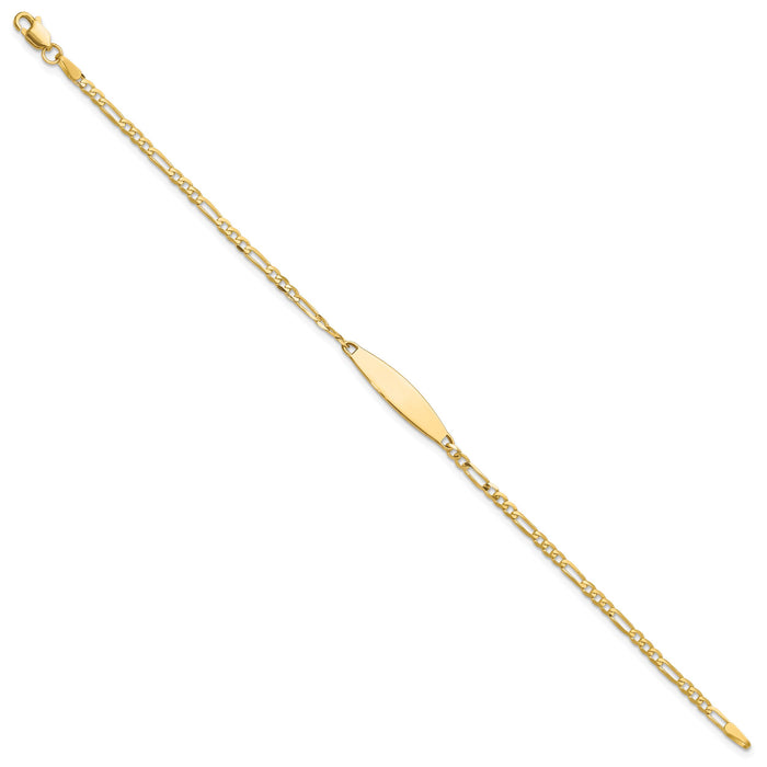 14k Figaro ID Bracelet-LID110-7
