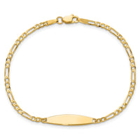 14k Figaro ID Bracelet-LID110-7