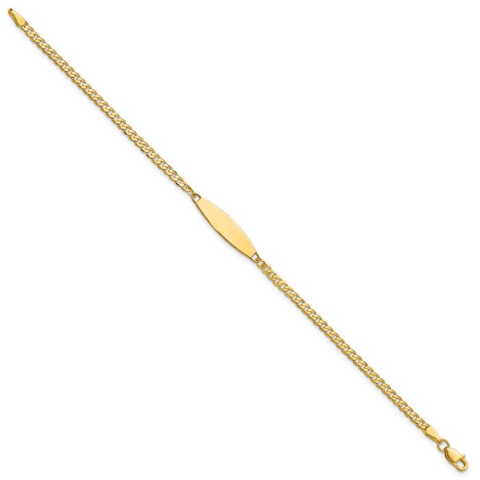 14k Curb Link ID Bracelet-LID111-7
