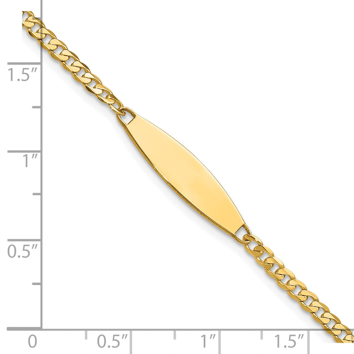 14k Curb Link ID Bracelet-LID111-7
