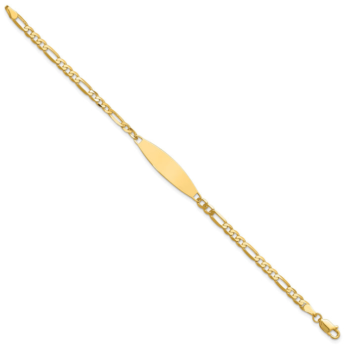 14k 3.0mm Figaro ID Bracelet-LID112-7