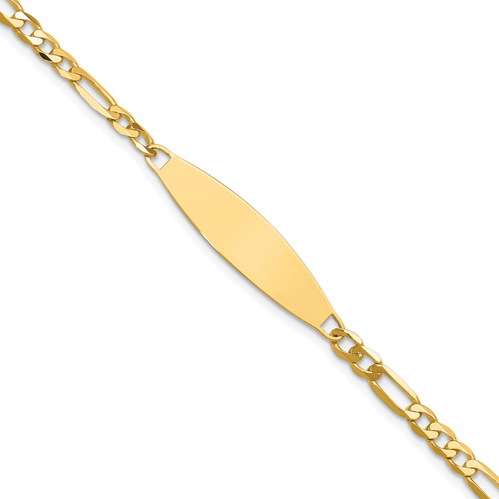 14k 3.0mm Figaro ID Bracelet-LID112-7