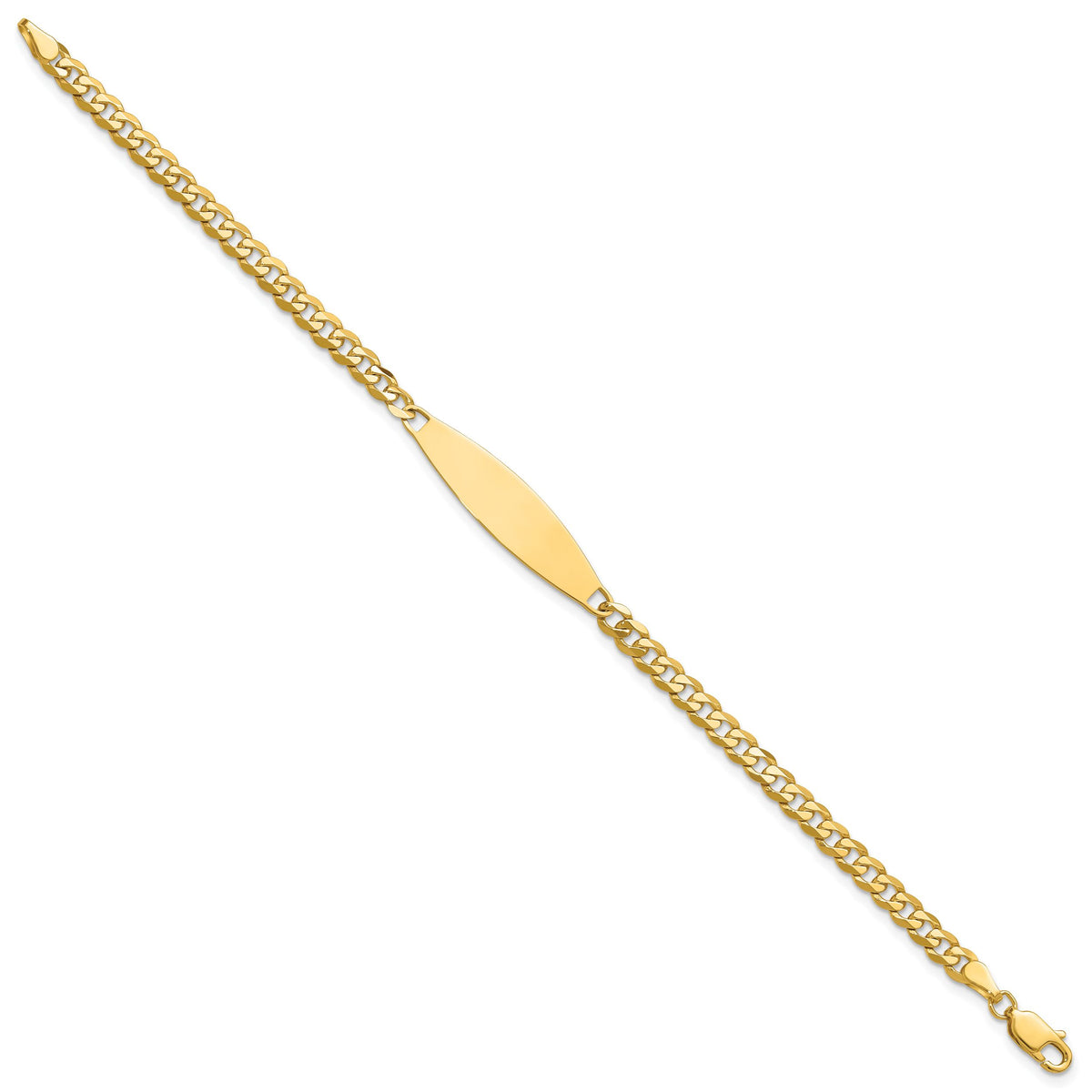 14k Flat Curb Link ID Bracelet-LID113-7