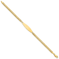 14k Flat Curb Link ID Bracelet-LID113-7