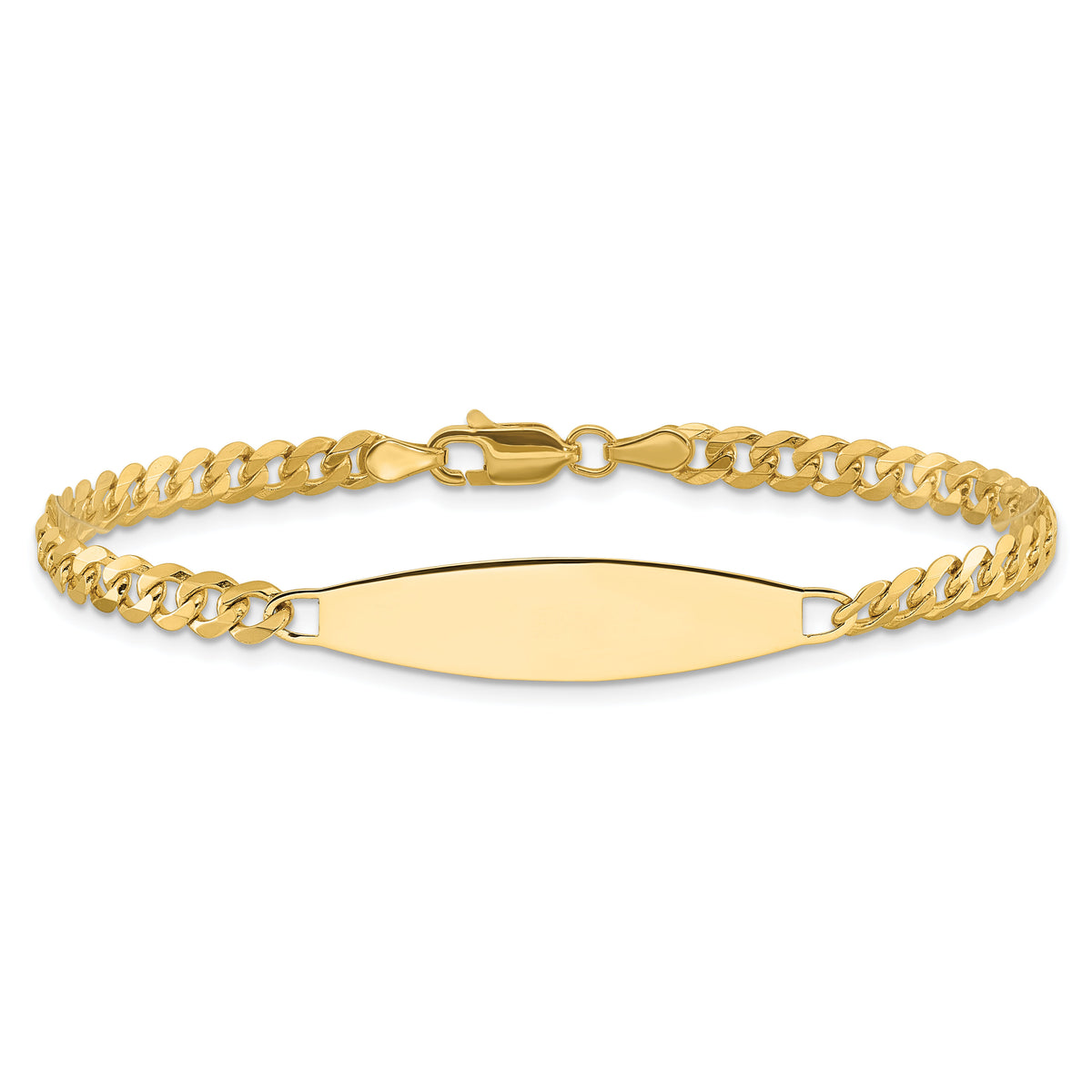 14k Flat Curb Link ID Bracelet-LID113-7