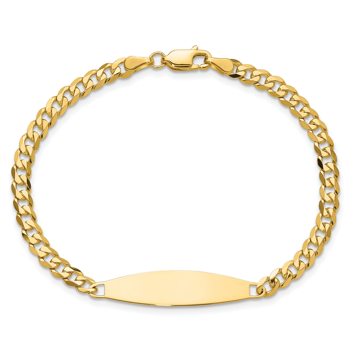 14k Flat Curb Link ID Bracelet-LID113-7