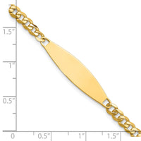 14k Flat Curb Link ID Bracelet-LID113-8