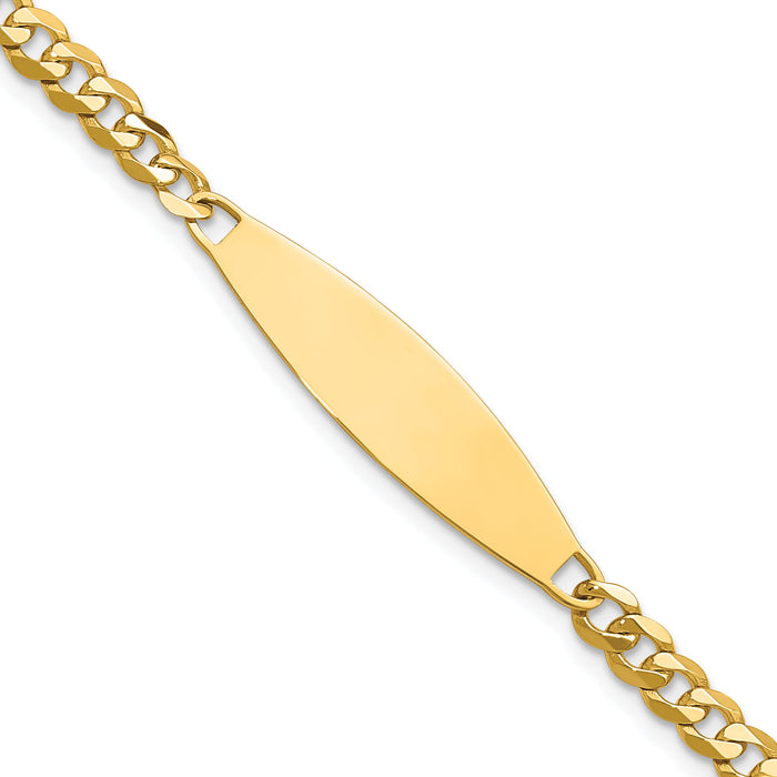 14k Flat Curb Link ID Bracelet-LID113-8