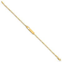14k Cut-out Heart Figaro Link ID Bracelet-LID6-8