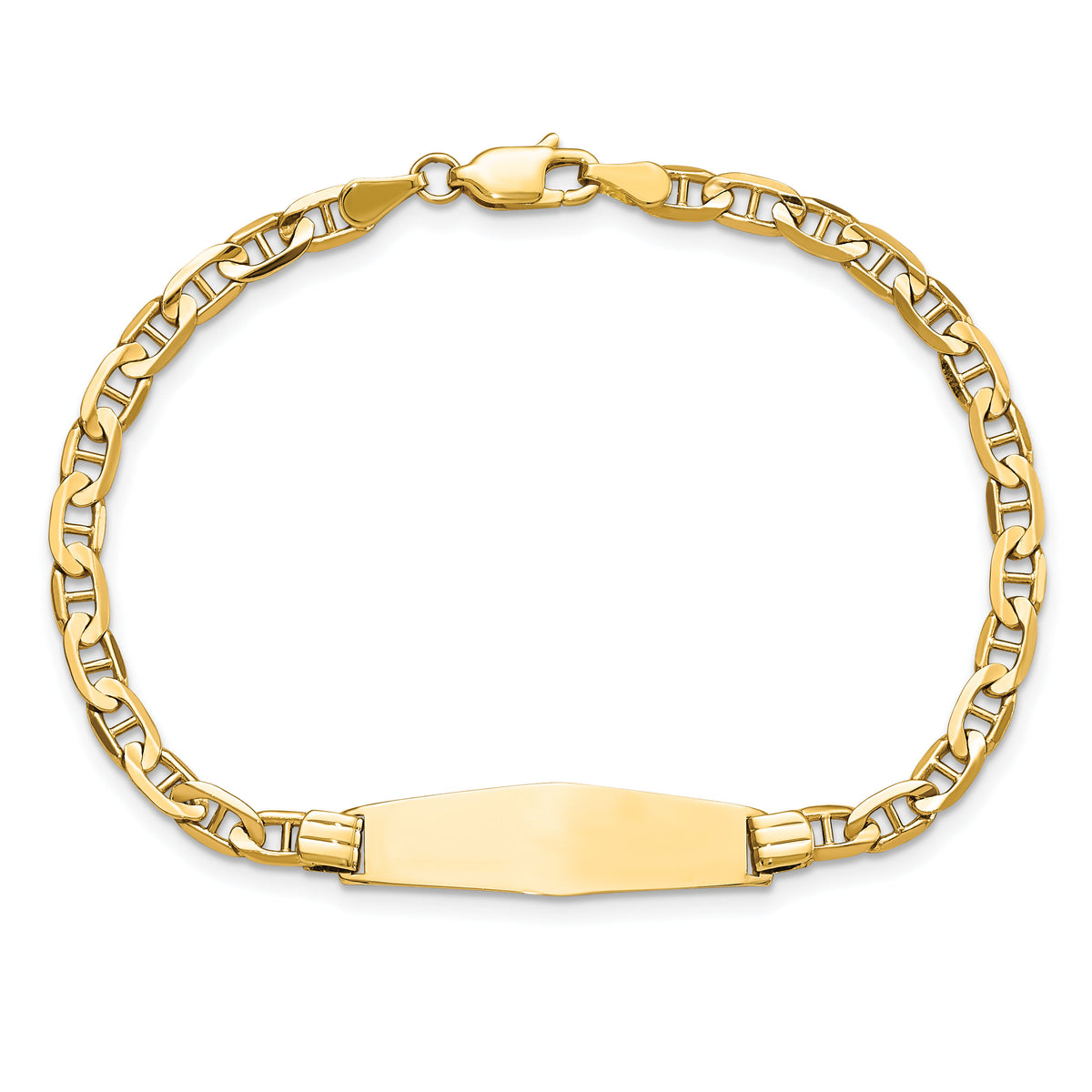 14K Soft Diamond Shape Anchor Link ID Bracelet-LID60C-7