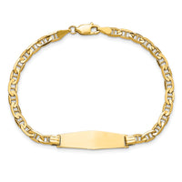 14K Soft Diamond Shape Anchor Link ID Bracelet-LID60C-7