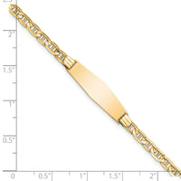 14K Soft Diamond Shape Anchor Link ID Bracelet-LID60C-7