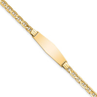 14K Soft Diamond Shape Anchor Link ID Bracelet-LID60C-7