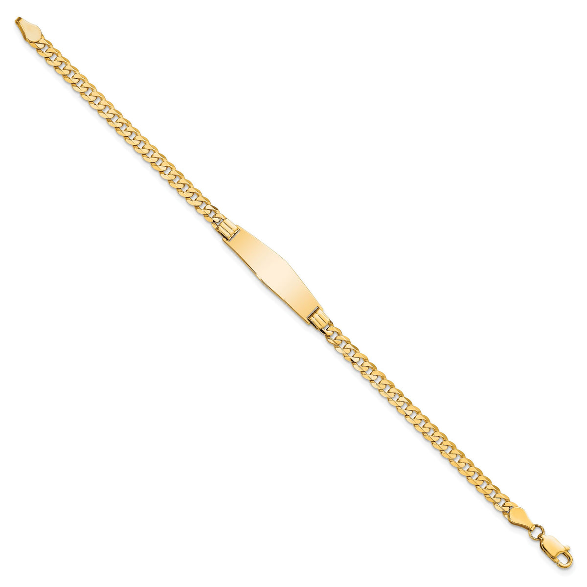 14K Soft Diamond Shape Curb Link ID Bracelet-LID61C-7
