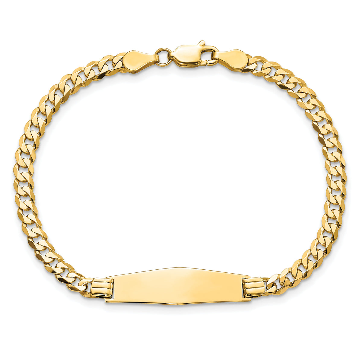 14K Soft Diamond Shape Curb Link ID Bracelet-LID61C-8