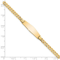 14K Soft Diamond Shape Curb Link ID Bracelet-LID61C-8