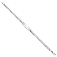 14k WG Soft Diamond Shape Flat Curb Link ID Bracelet-LID61CW-7