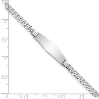 14k WG Soft Diamond Shape Flat Curb Link ID Bracelet-LID61CW-7