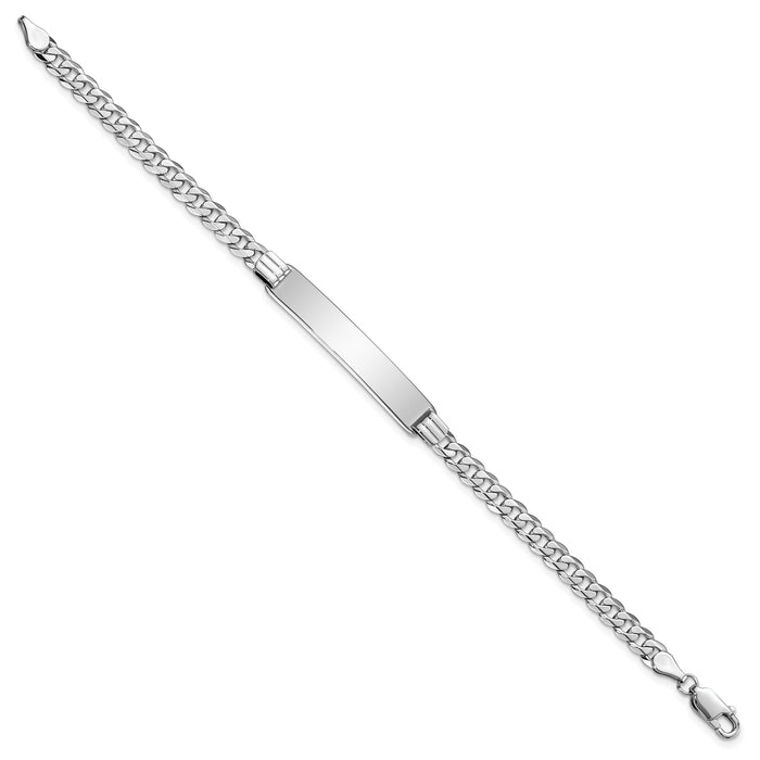 14k WG Flat Curb Link ID Bracelet-LID62W-8