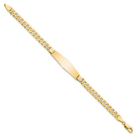 14K Curb Link Soft Diamond Shape ID Bracelet-LID63C-8