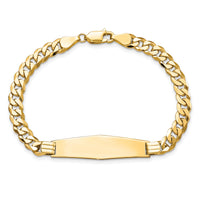 14K Curb Link Soft Diamond Shape ID Bracelet-LID63C-7