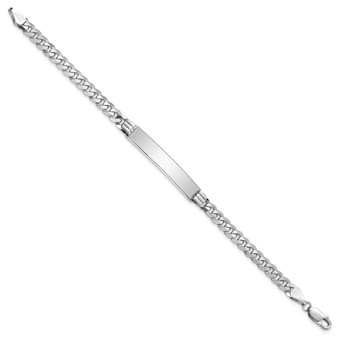 14k WG Flat Curb Link ID Bracelet-LID63W-7