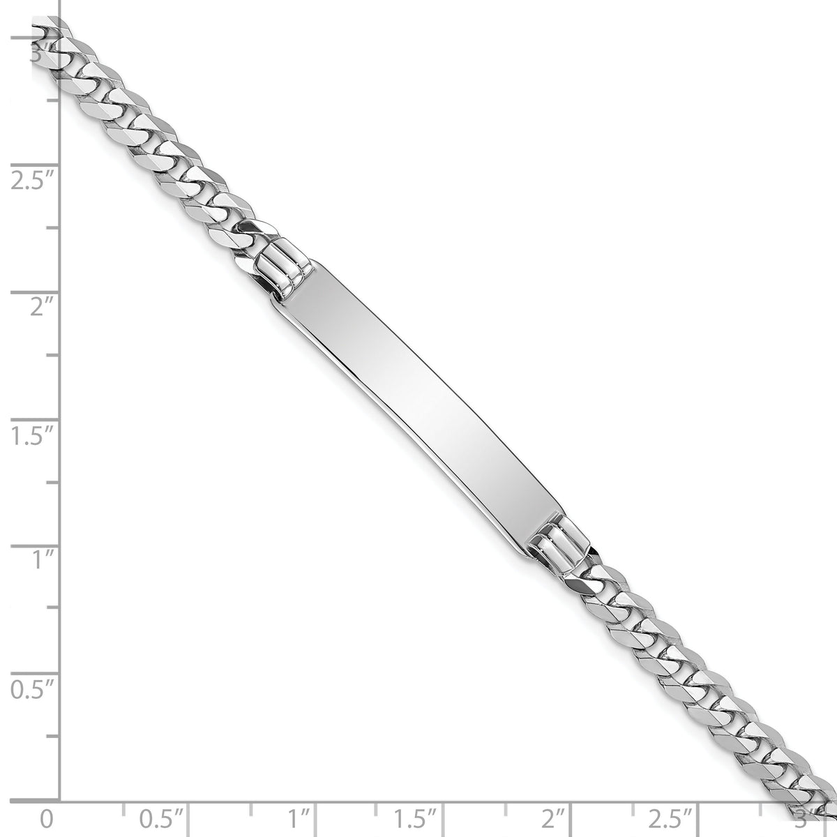 14k WG Flat Curb Link ID Bracelet-LID63W-7