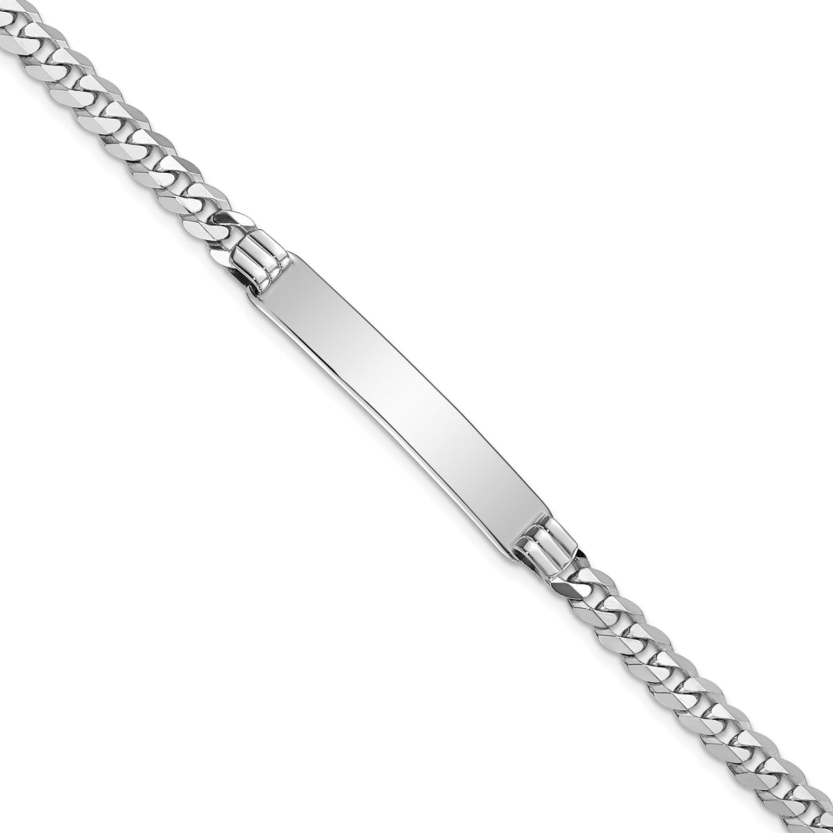 14k WG Flat Curb Link ID Bracelet-LID63W-8