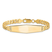 14K Curb Link Soft Diamond Shape ID Bracelet-LID64C-8