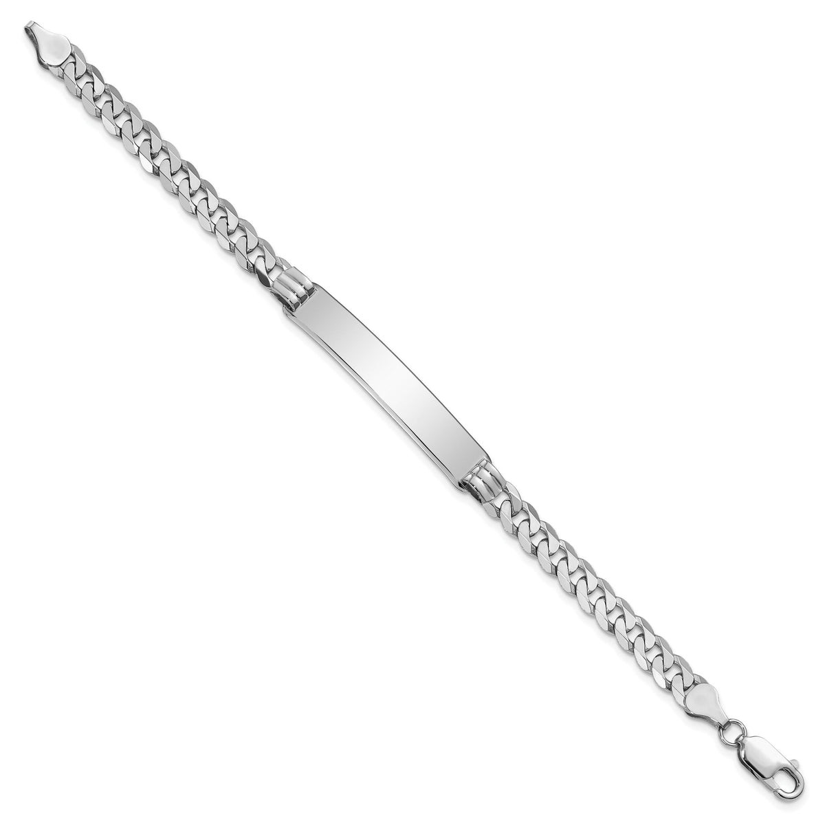 14k WG Flat Curb Link ID Bracelet-LID64W-7