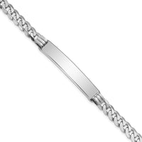 14k WG Flat Curb Link ID Bracelet-LID64W-7