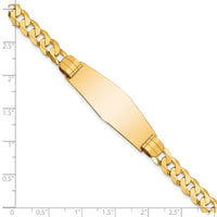 14K Curb Link Soft Diamond Shape ID Bracelet-LID65C-7