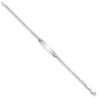 14K WG Soft Diamond Shape Anchor Link ID Bracelet-LID66CW-7
