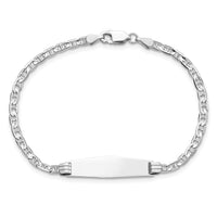 14K WG Soft Diamond Shape Anchor Link ID Bracelet-LID66CW-7