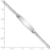 14K WG Soft Diamond Shape Anchor Link ID Bracelet-LID66CW-7