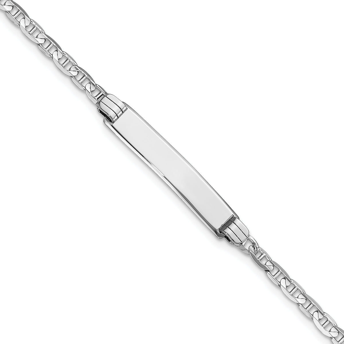 14K WG Anchor Link ID Bracelet-LID66W-8