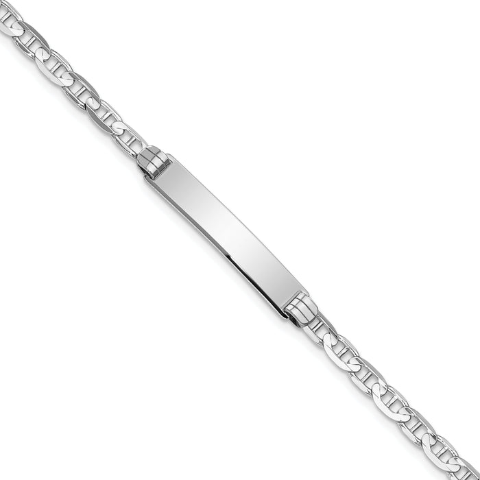 14K WG Anchor Link ID Bracelet-LID67W-7