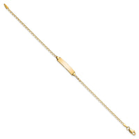 14k Flat Curb Link ID Bracelet-LID69-7