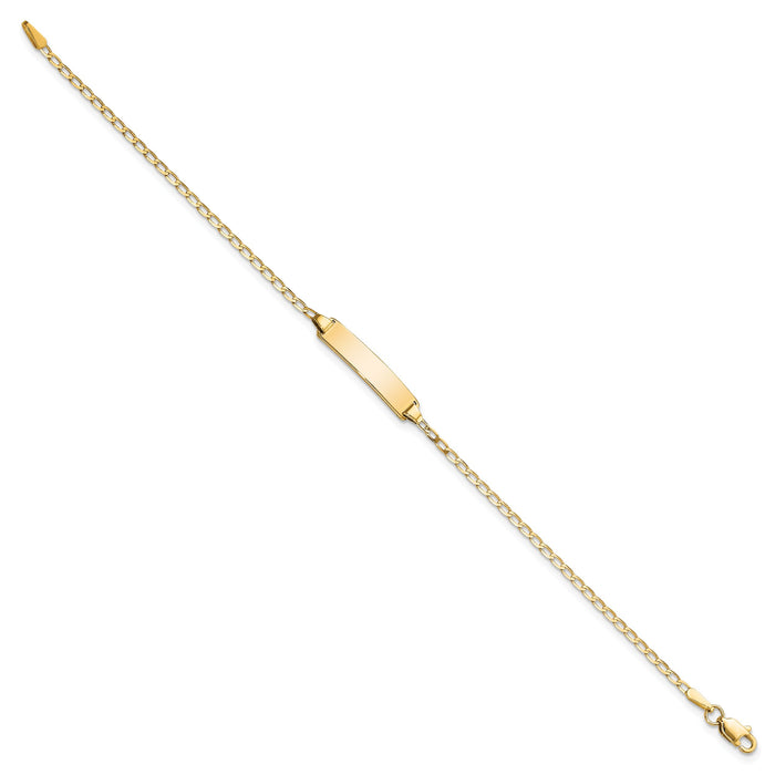 14k Flat Curb Link ID Bracelet-LID69-7