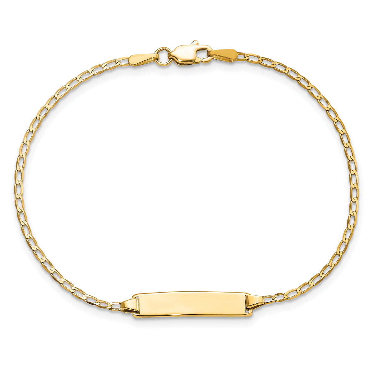 14k Flat Curb Link ID Bracelet-LID69-7