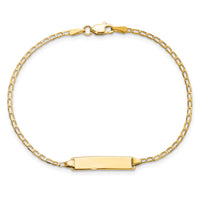 14k Flat Curb Link ID Bracelet-LID69-7