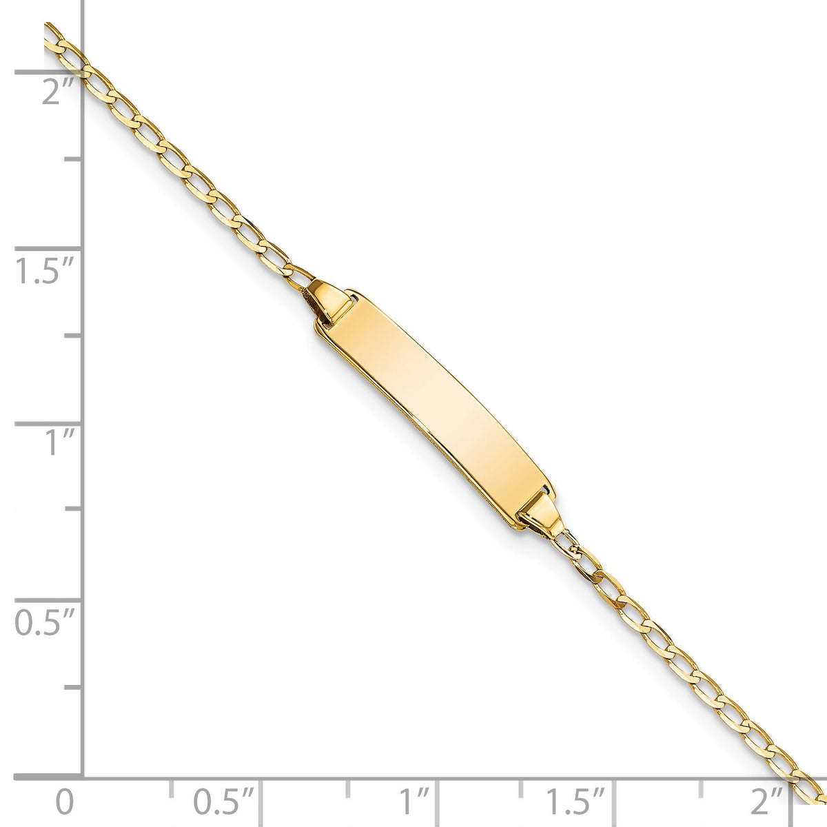 14k Flat Curb Link ID Bracelet-LID69-7