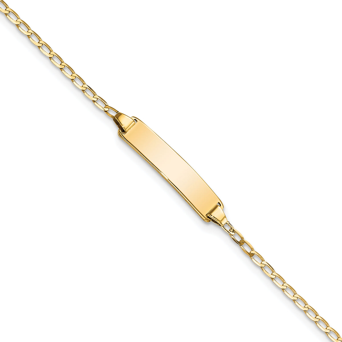 14k Flat Curb Link ID Bracelet-LID69-7