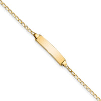 14k Flat Curb Link ID Bracelet-LID69-7
