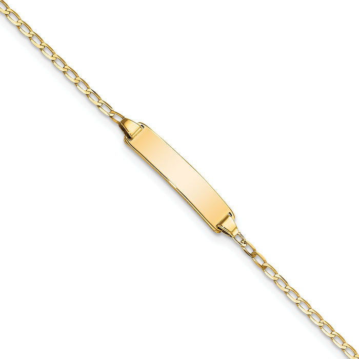 14k Flat Curb Link ID Bracelet-LID69-7