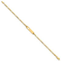 14k Cut-out Heart Figaro Link ID Bracelet-LID7-8