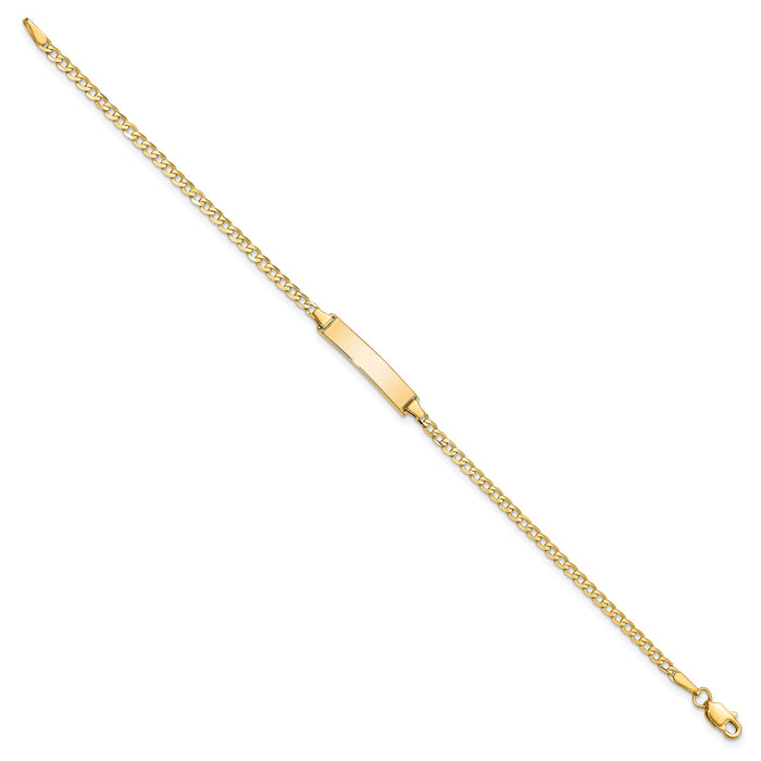 14k Flat Curb Link ID Bracelet-LID70-7