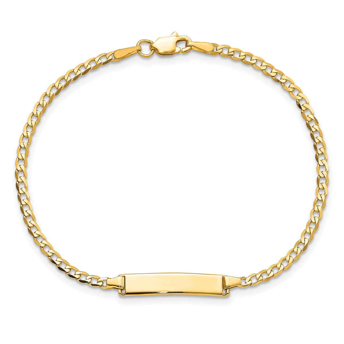 14k Flat Curb Link ID Bracelet-LID70-7