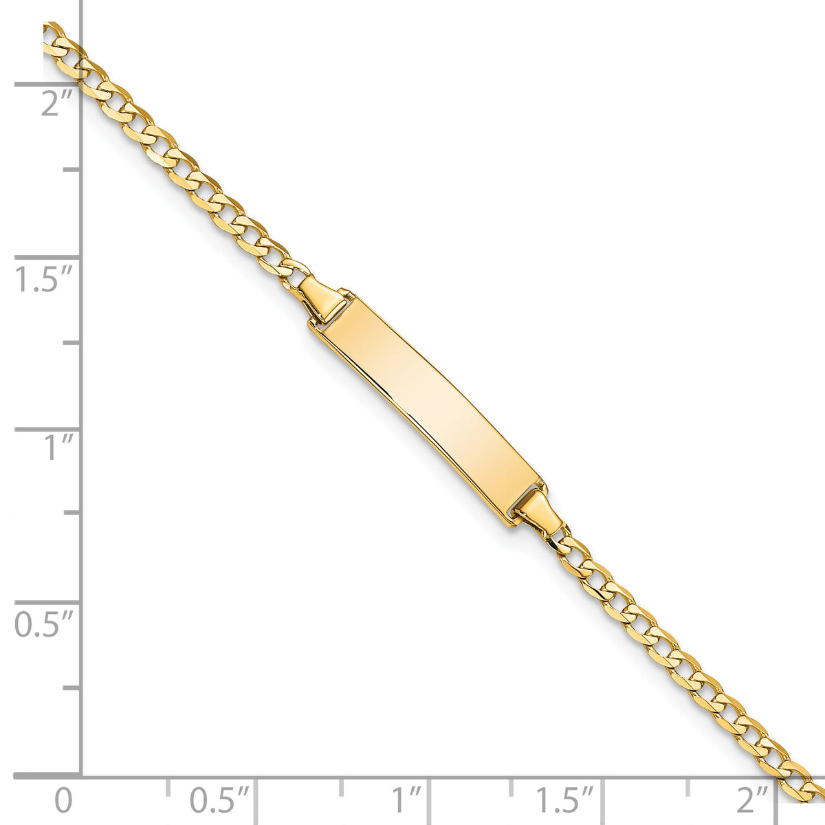 14k Flat Curb Link ID Bracelet-LID70-7